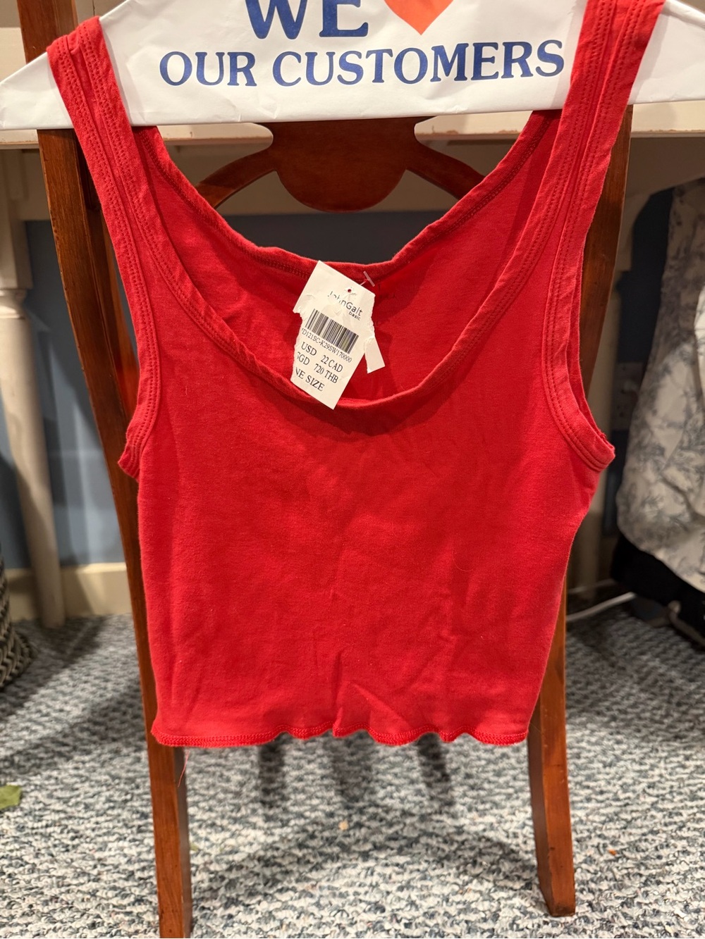 Red Scoop Neck Tank Top